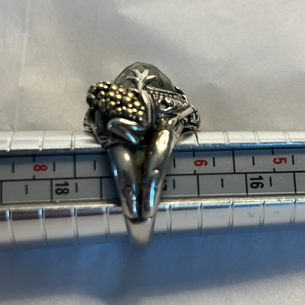 Silver & Gold Frog Statement Ring - image 6